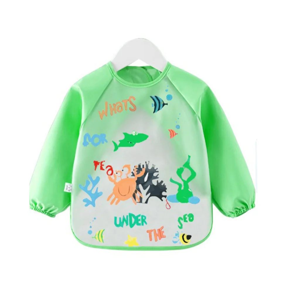 Kids Waterproof Bib, Outerwear Smock, Baby Feeding Clothes, Painting Reverse Wear, Infant Bib, Soft Durable image 4