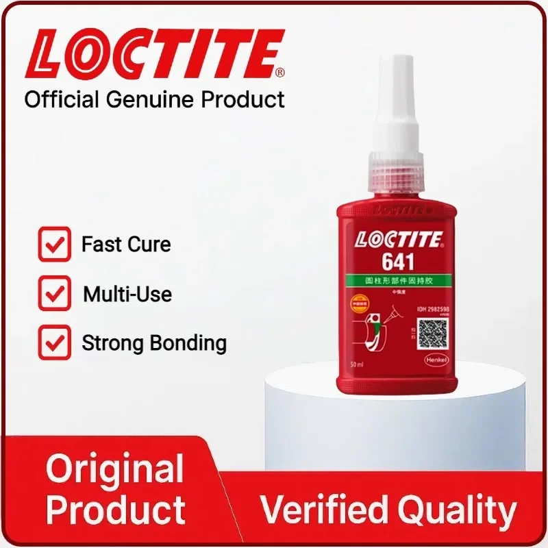 

Высокопрочный удерживающий клей Loctite 641 на 50 мл, быстрое лечение, фиксация и уплотнение резьбы, промышленный клей