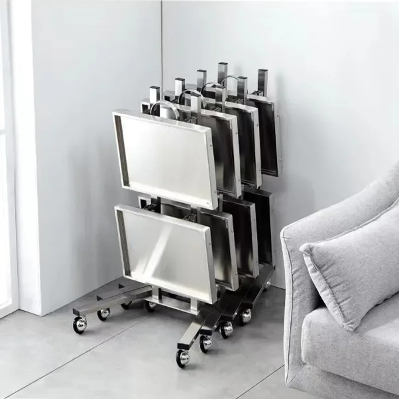 Stainless Steel Beauty Salon Cart Dyeing Trolley Folding Bar Car Barber Shop Special Ins Tool Car with Wheels