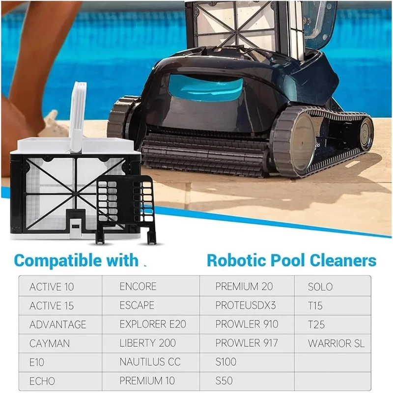 Cartucho de filtro robótico para limpeza de piscina ABDJ-For Dolphin 9991459-R1 para modelos S50 S100 Active 10 15