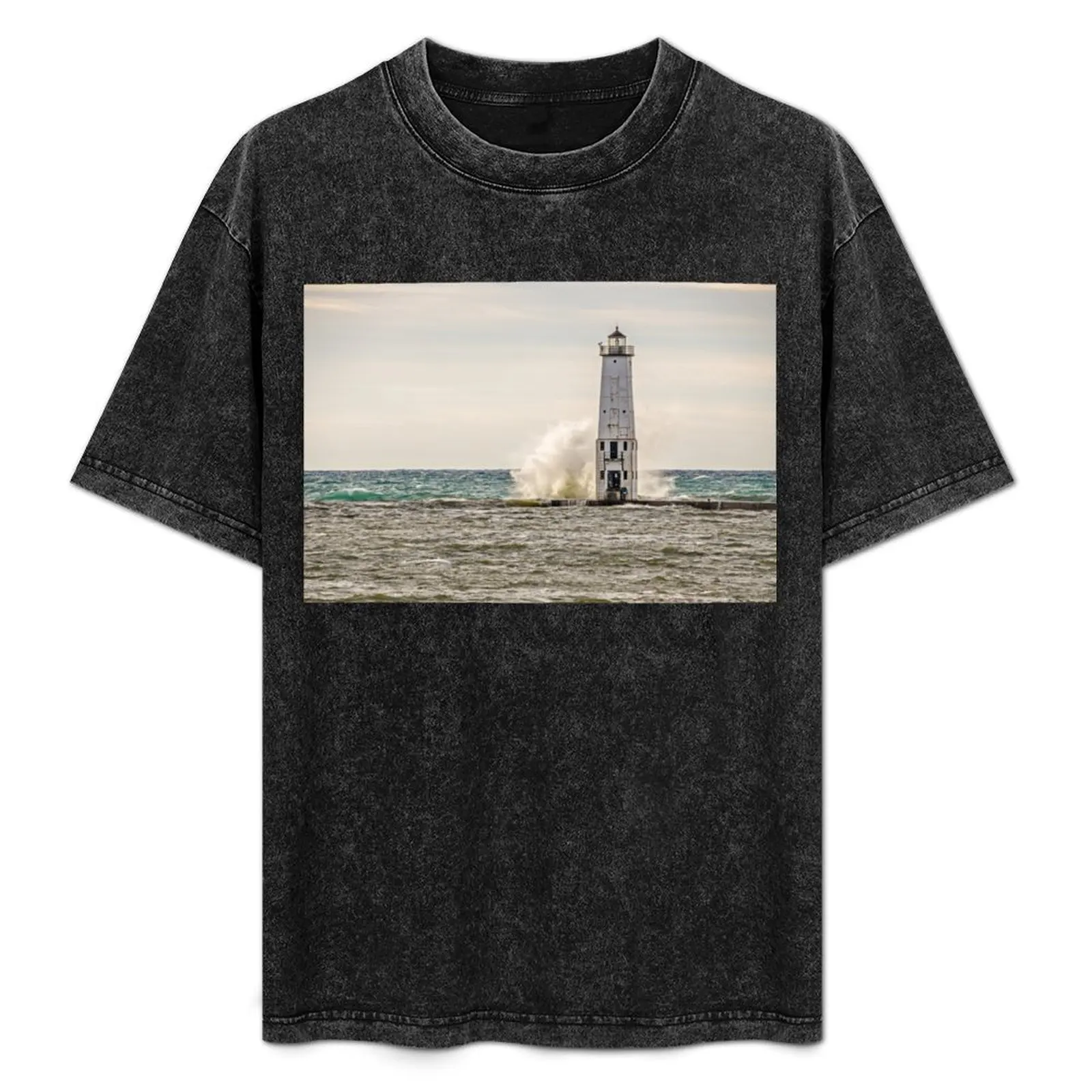 Camiseta Big Wave Crashing into the Frankfort Light, camiseta funcional informal de manga corta