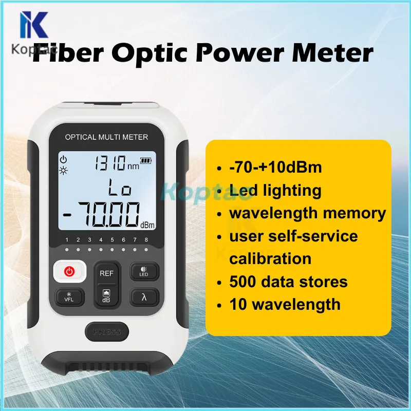 TPM-570 Optical Power Meter -70~+10dBm Fiber Optic Cable Tester For SC/FC Connector With Led Lighting FTTH