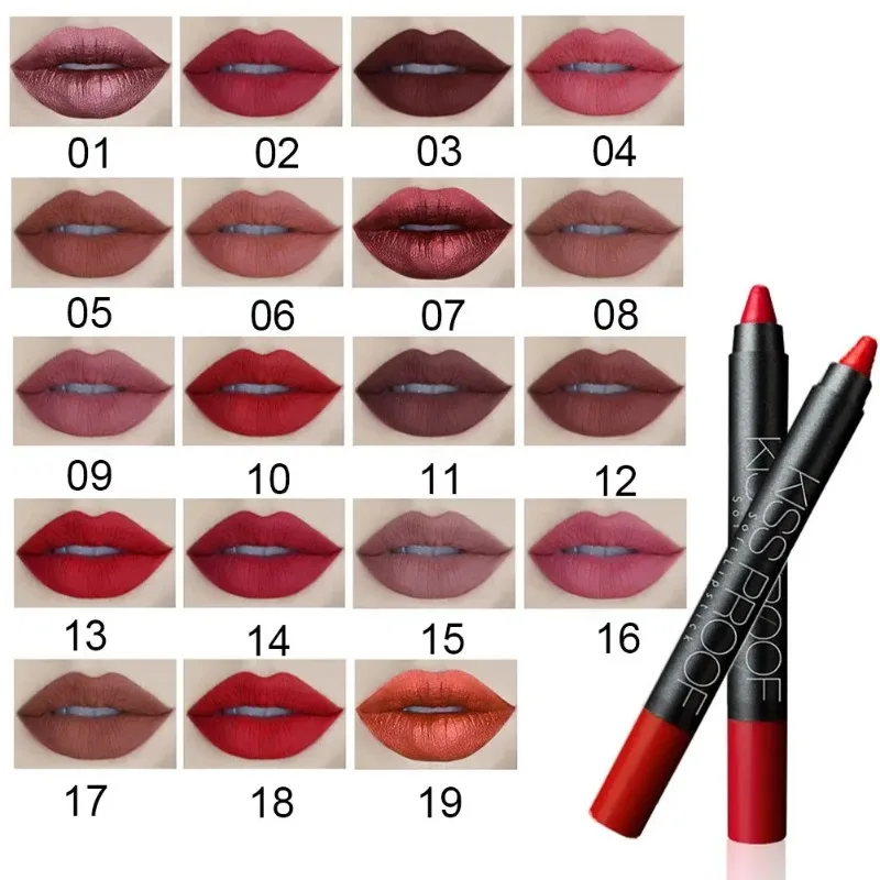 Matte Kissproof Lipstick Makeup Long Lasting Effect Powdery Matte Soft Lipsticks Cosmetic Tool CIN6  899