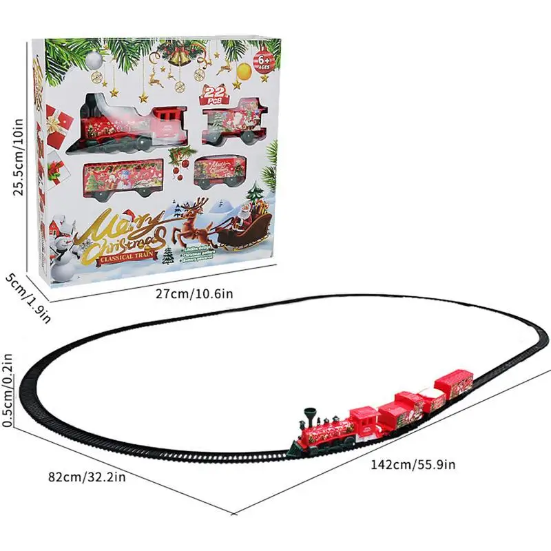 Conjunto de trem de natal, conjunto de construção de trilhos elétricos, brinquedos de trem, conjunto de construção de trilhos ferroviários, modelo educacional, conjunto de trem para