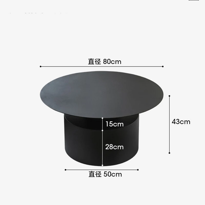 Black Center Coffee Table Modern Round Decor Living Room Console Dressing Coffee Table Small Space Nordic Minimalist Furniture