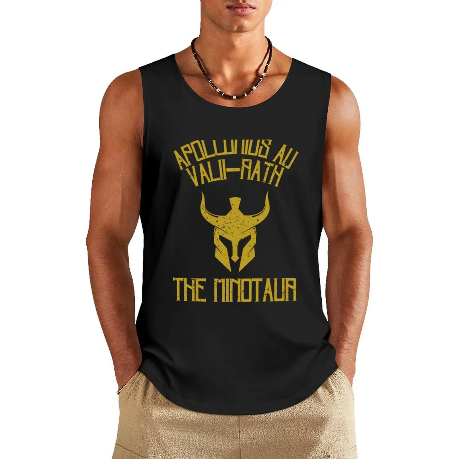 

Apollonius Au Valii-Rath: The Minotaur Tank Top singlet for men Fitness men clothing