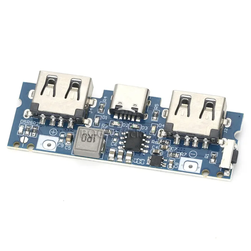 Lithium Battery Charger Board LED Dual USB 5V 2.4A Micro/Type-C USB Mobile Power Bank 18650 Charging Module