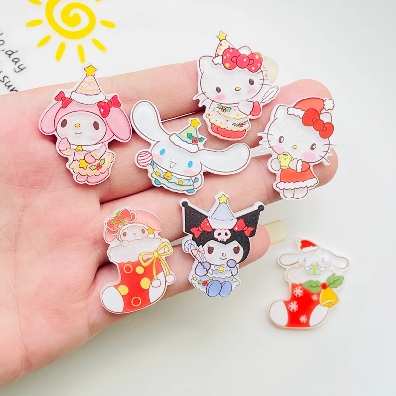 

10 PCS New Kawaii party Cartoon Animal kitten Rabbits, puppies Series Acrylic Flat DIY Jewelry Children Gift Hairpin Accessories