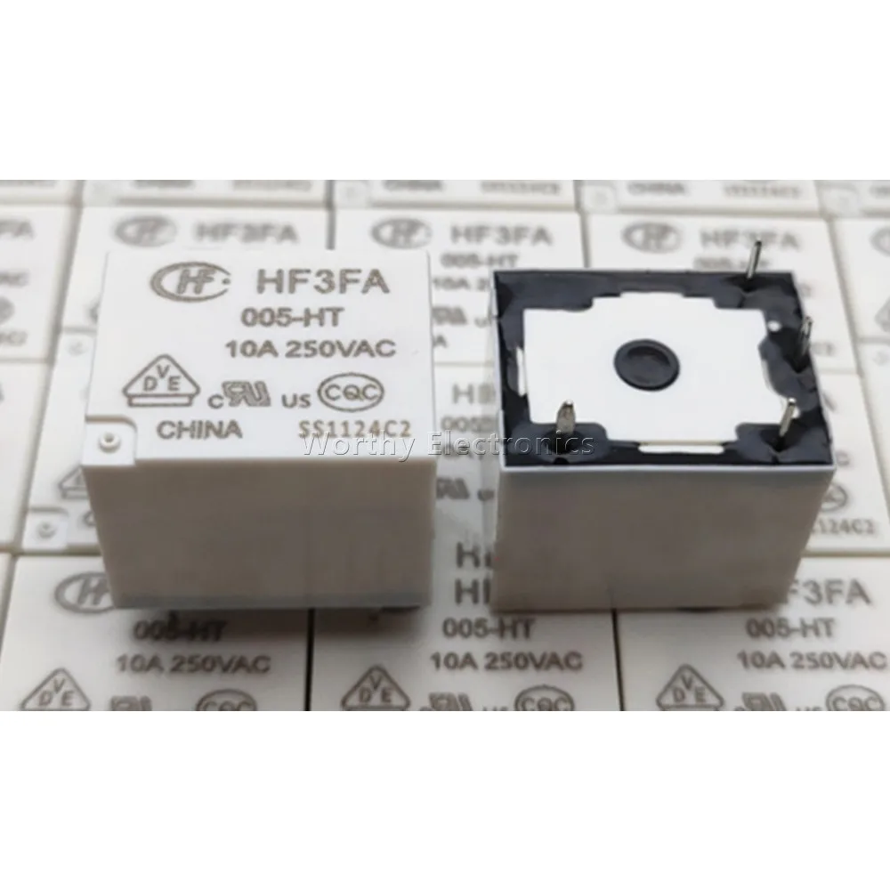 

Free Shipping 10PCS/LOT 5VDC 10A 4PIN Relay HF3FA 005-HT