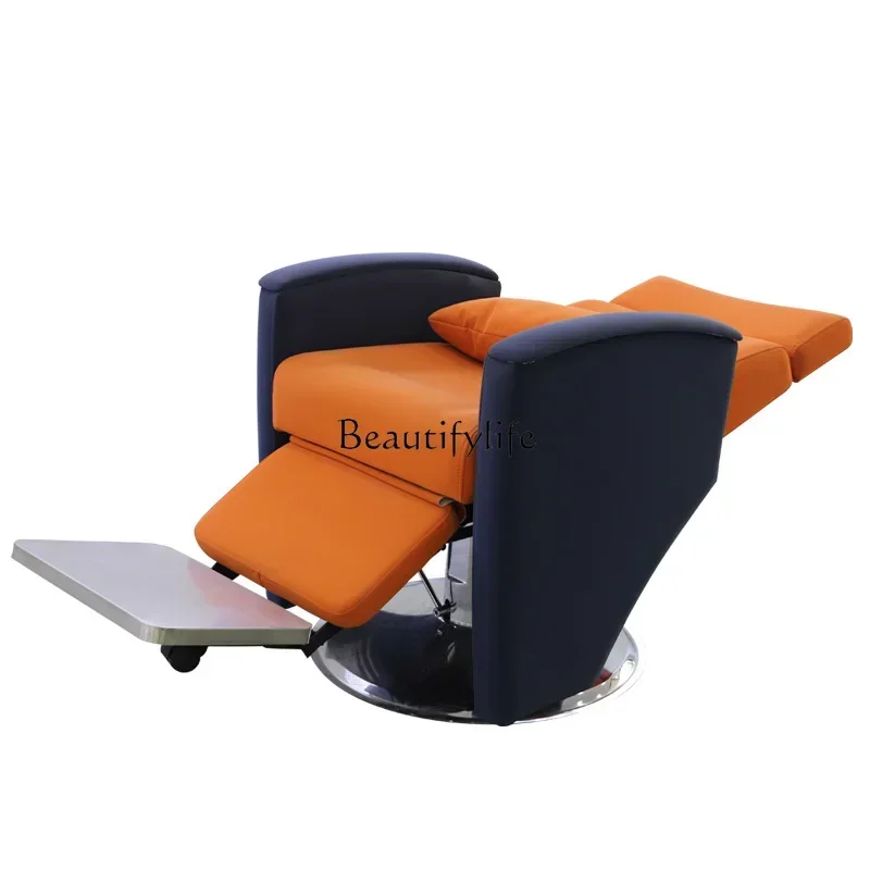 Creative Barber Chair Can Be Put down to Repair Face American Retro Hair Salon Hair Care Chair Color Matching