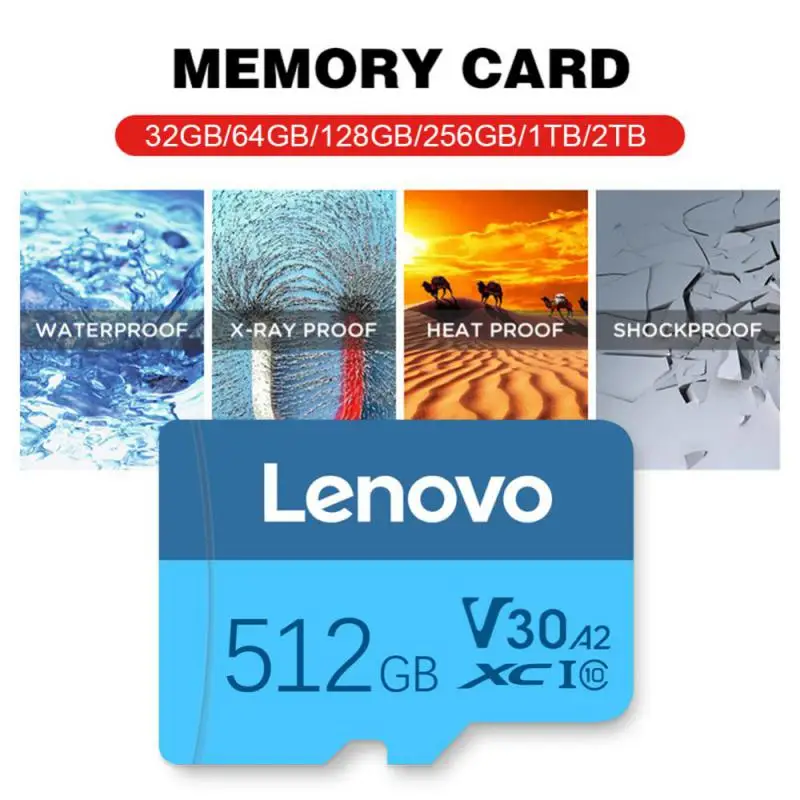 Lenovo Tiny SD Card 2TB schede di memoria ad alta velocità 256GB 512GB classe 10 Storage Micro TF SD card 128GB 1TB per telefono PC tablet MP4