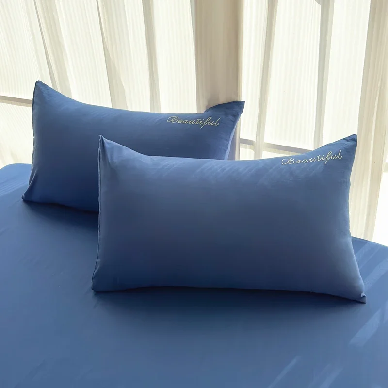 2025 غطاء لحاف جديد مع ملاءة سرير فئة أ غطاء لحاف قابل للغسل غزل مزدوج كريب القطن الدانتيل الدانتيل 3-4 قطعة طقم سرير #6