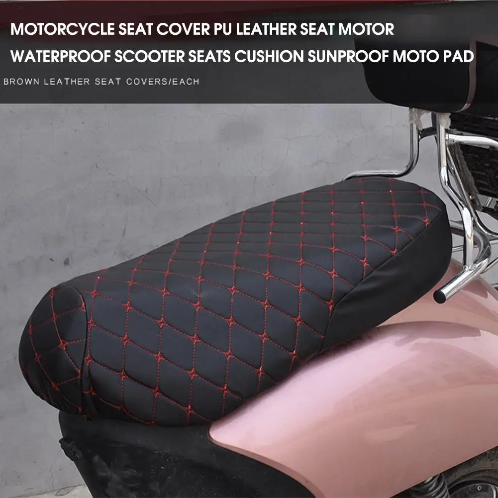 Funda de asiento de motocicleta gruesa impermeable antideslizante, protección de asiento, almohadilla de asiento de cuero de imitación 3D, cubierta protectora para Motorcyc O1W2