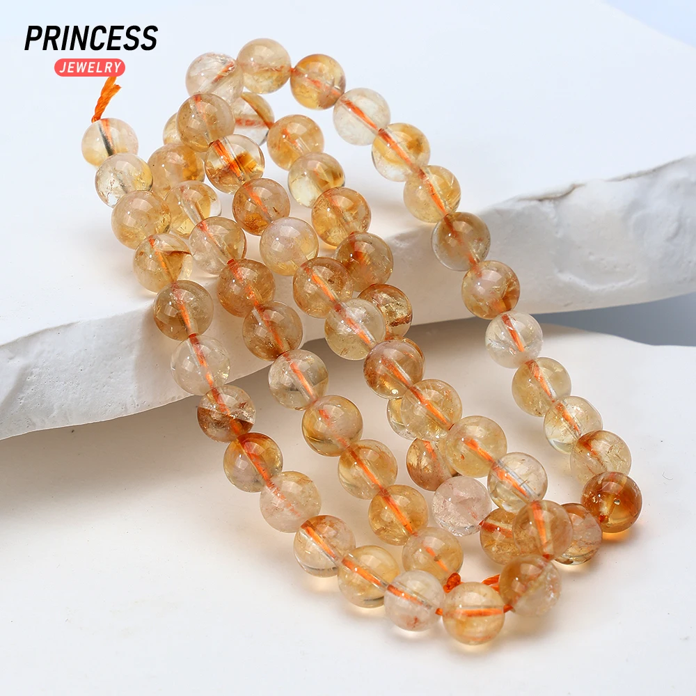 A++ Natural Citrine Pyramid Crystal  4 6 8 10mm Healing Quartz Energy Beads for Jewelry Making Bracelet Necklace DIY Accessories