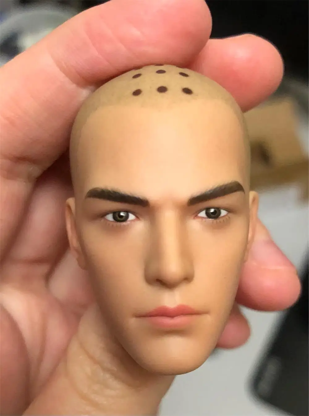 In Stock For Sale 1/6th Male 2 Versions Open & Closed Eyes Holy Monk Head Sculpture For Usual 12inch Doll Action Figures