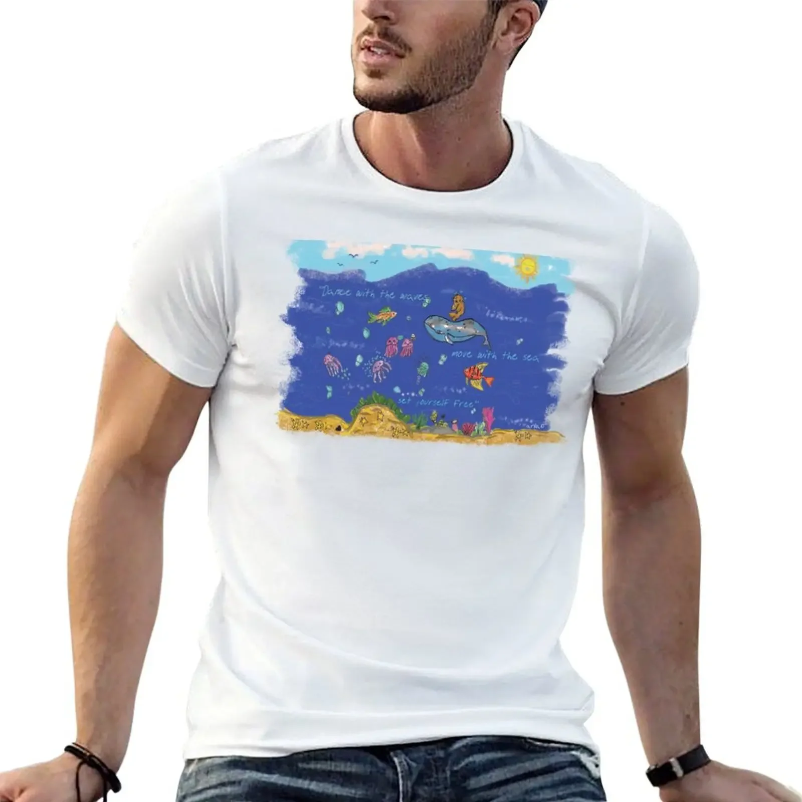 Dance with the waves T-Shirt vintage clothes graphics new edition Short sleeve tee mens plain t shirts