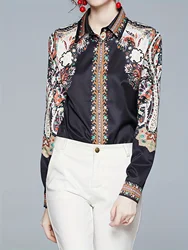 Fashion printing ladies chiffon shirts New elegant Women's Blouses 2023 Spring Autumn Shirts Tops Blusas Mujer