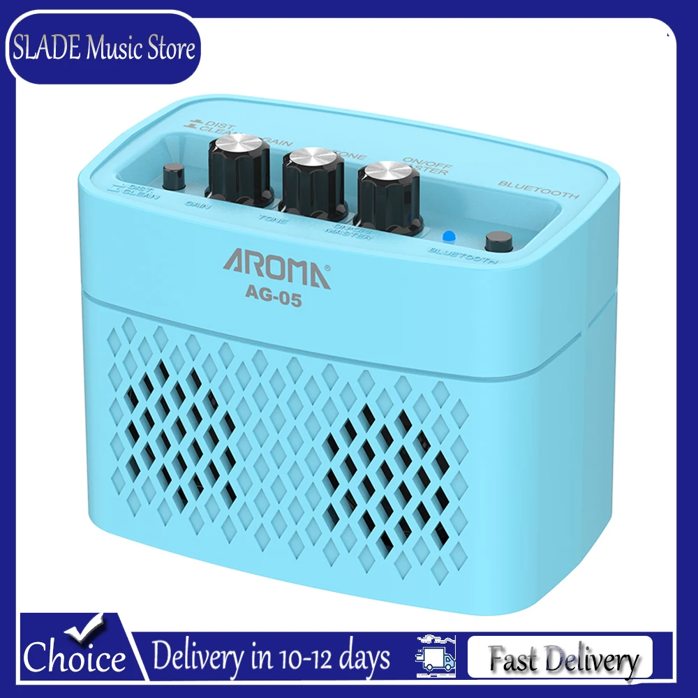 

AROMA AG-05 Electric Guitar Amplifier 5W Portable Bluetooth Color Speaker Type-C Rechargeble MINI Electric Guitar Speaker