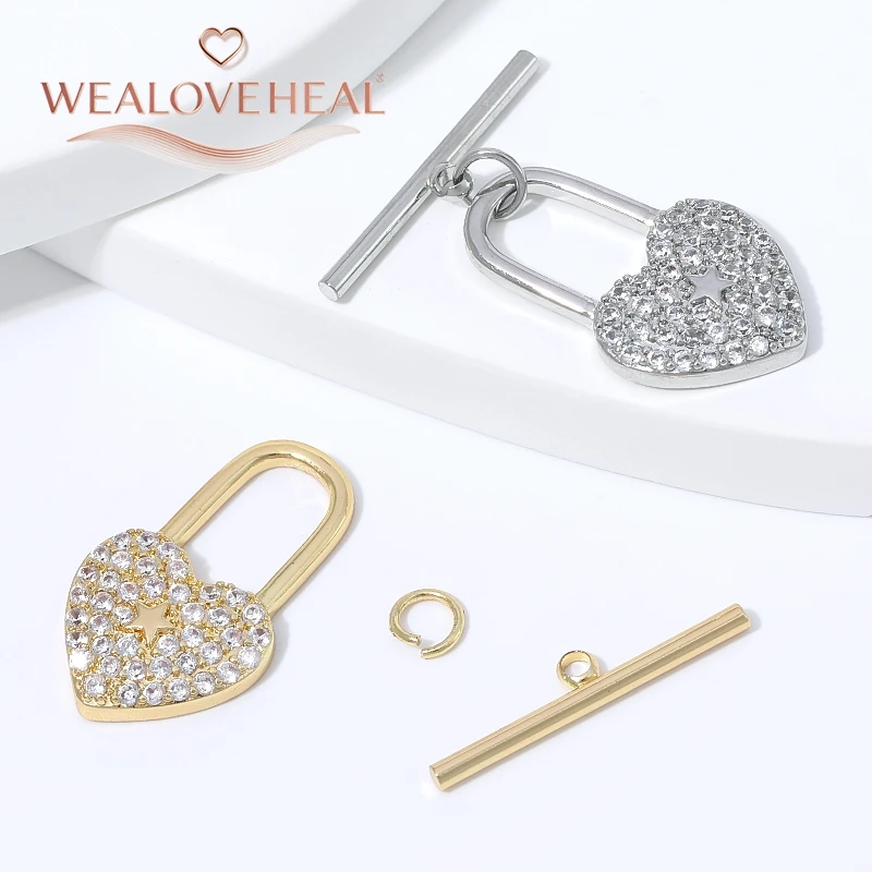 18K vergoldeter Messing-Herz-OT-Knebelverschluss mit Mikro-Pavé-Zirkonia für DIY-Armband- und Halsketten-Schmuckherstellung Zubehör – Detail 17
