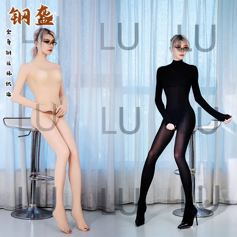 

2025 new [helmet] steel stockings matte solid color one-piece full body base, sexy one-piece stockings one-piece tight