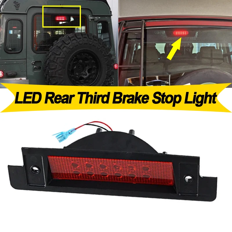 

1PC For Land Rover Defender 90 110 130 1990-2008 2009 2010 2011 2012 2013 2014 2015 2016 LED High Level Rear Brake Stop Light