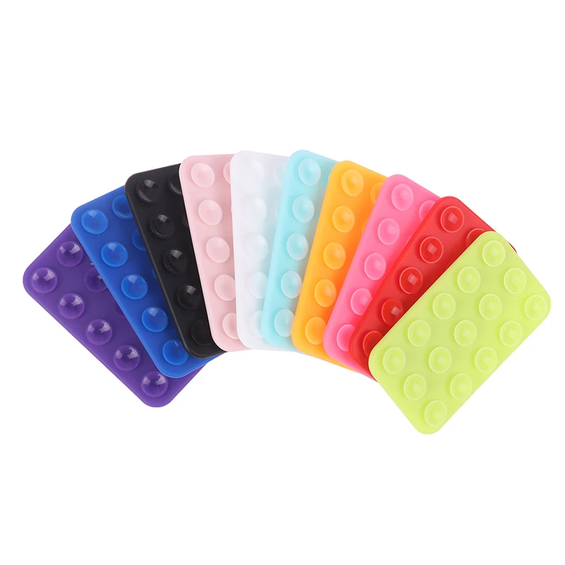 4.3*7.4cm Suction Cup Wall Stand Mat Multifunctional Silicone Square Phone Double-Sided Case Anti-Slip Holder Mount Sucker Pad