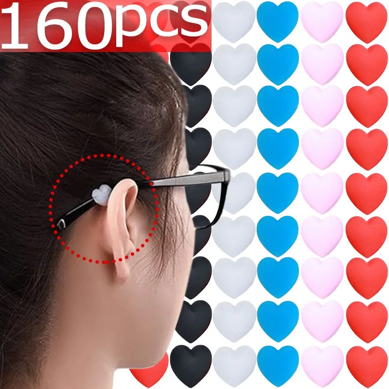 Antiskid Heart-shaped Ear Hook Glasses Anti Slip Ear Holder Silicone Eyeglasses Retainer Quick Installation Eyewear Accessories