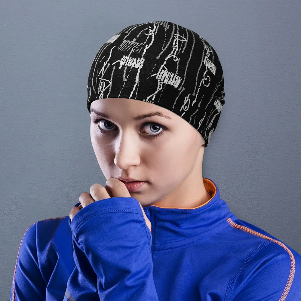 겨울 사이클링 모자 스컬 캡 헬멧 라이너 스컬리 야외 스포츠 러닝 스키를위한 방풍 열 비니 모자 Slouchy Hat