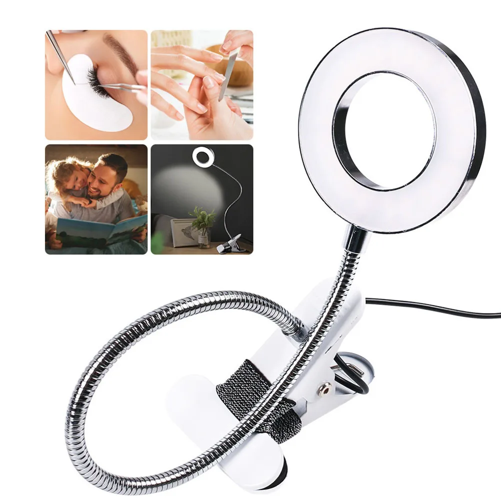 1 stks LED schoonheid nagellamp zilver opvouwbare tafellamp verstelbare oogbescherming licht manicure desktop licht nagelsalon tool