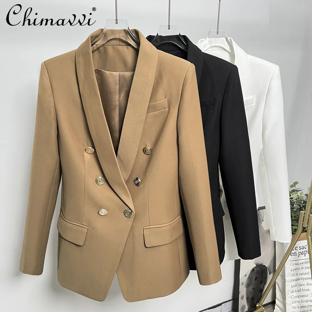 

2024 Spring and Autumn New High-end Women's Suit Classic Long Sleeve Slim-fit Commuter Elegant Female Blazer Coat All-match