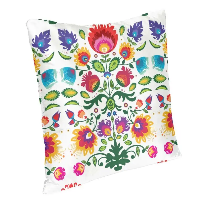 Polish Folk Floral Cushion Cover 45x45 Home Decor Printing Poland Flowers Art Throw Pillow Case for Sofa Car Seat Pillowslip