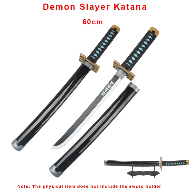 Anime Katana Demon Slayer Sword  Role-playing Weapons 60cm Sword Muichirou fire god Tanjiro Zenitsu Toy Sword Wooden Blade