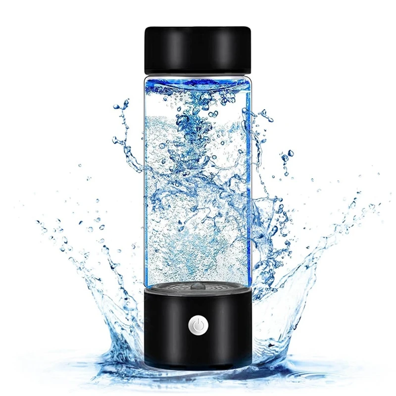 Hydrogen Water Generator,Rechargeable Hydrogen Water Bottle, Portable Hydrogen Water Ionizer Machine-Black