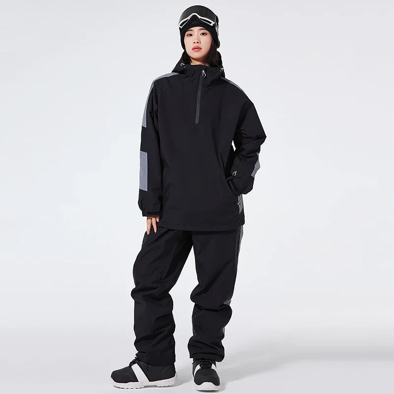 New 2025 Ski Suit Winter Warm Waterproof Man Women Snow Jacket Pants Reflect Light Skiing Tracksuit Adult Snowboard Clothes Set