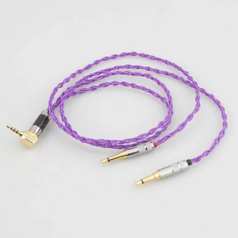 جديد 2.5 مللي متر الزاوية اليمنى متوازنة 8 النوى الفضة مطلي رئيس [كابل الهاتف ترقية لسماعة الرأس البؤرية Elegia elear البؤرية واضحة برو