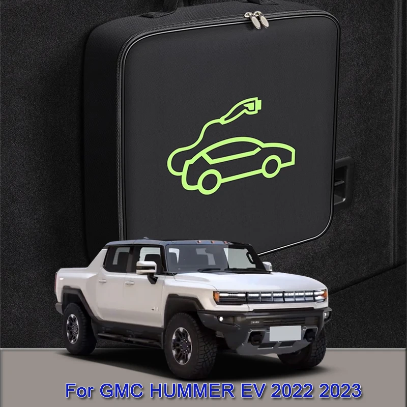 EV Car Charging Cable Storage Carry Bag Charger Plugs Sockets Waterproof Fire Retardant Acccessory For GMC HUMMER EV 2022 2023