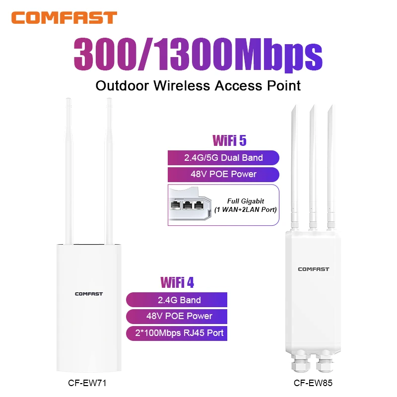 컴패스트 AX1300 메쉬 야외 무선 라우터 액세스 포인트 2.4&5.8G 기가비트 와이파이 라우터 AP 리피터 익스텐더 롱레인지 메쉬 라우터