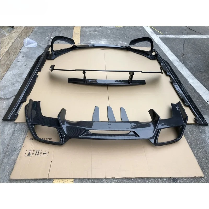 لبنز Amg Gt ألياف الكربون الجبهة حافة مصد السيارة الخلفي الناشر الجانب التنانير المفسد طقم هيكل السيارة 15-16 #2