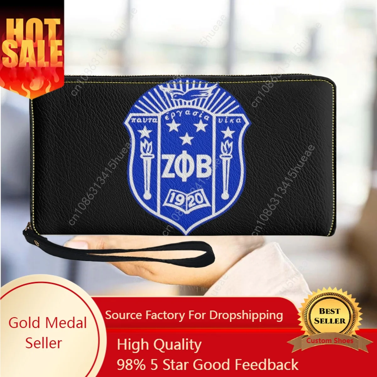 Fashion Zeta Phi Beta Wallet Female New Long Phone Card Holder Zipper New Large Capacity Clutch Girls Gifts Carteras De Mujer