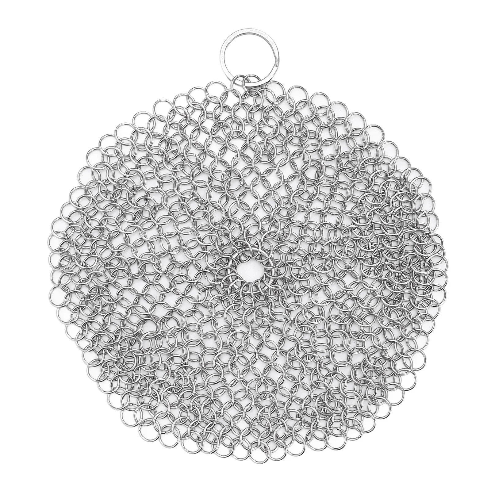 Chainmail Scrubber Stainless Steel Cast Iron Cleaner 316 Chain Mail Scrubber for Pre Seasoned Pan Ovens Waffle Pans Scraper 7in