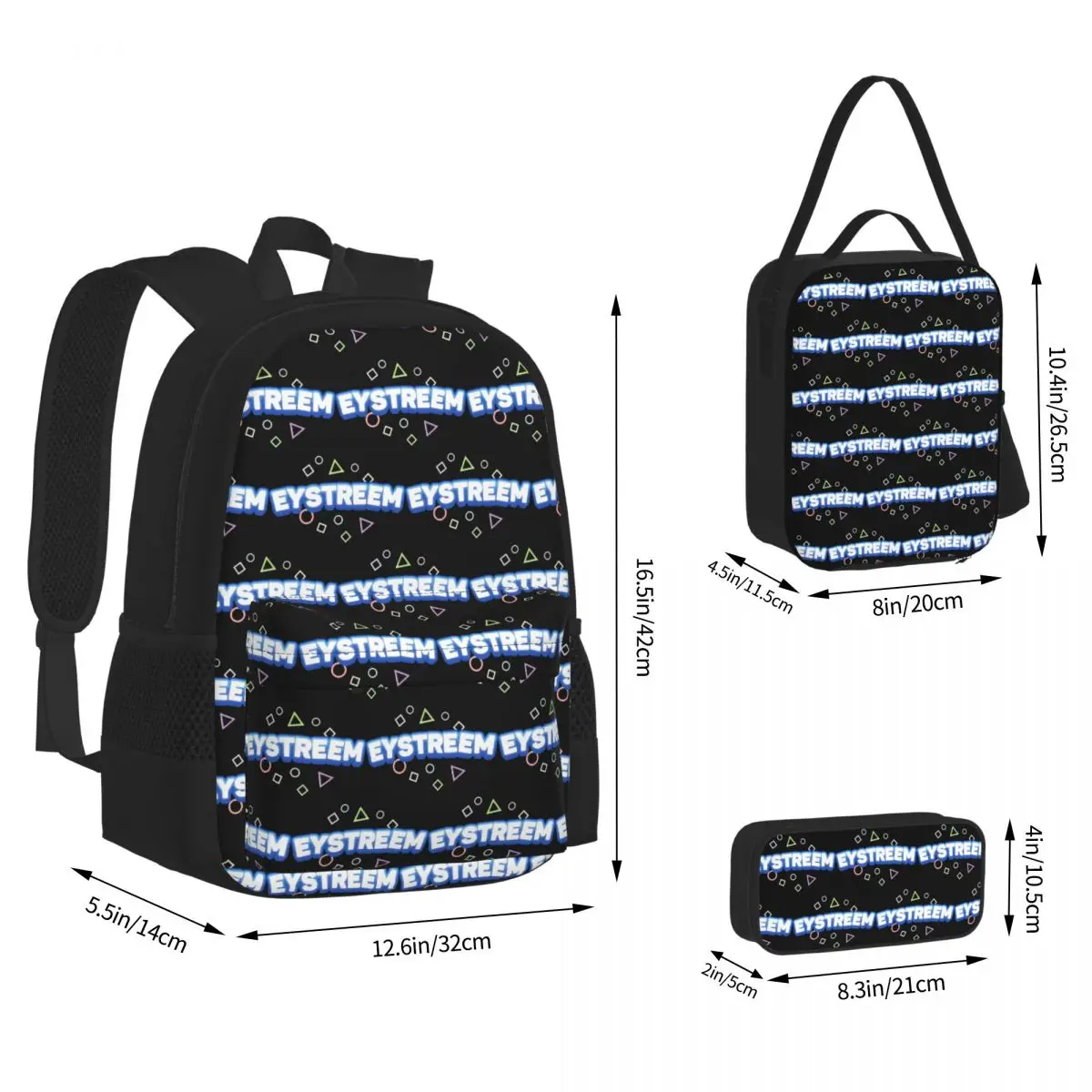 Eystreem Backpacks Students Bookbag School Bags Kids Rucksack Lunch Bag Pen Bag Three-Piece Set