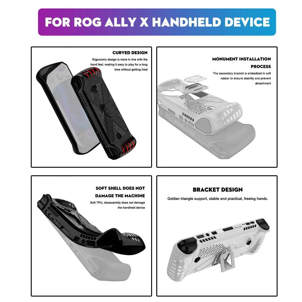 New Soft Cover For Rog Ally X Tpu Protective Anti-scratch Protector Shock-absorption Non-slip Sleeve Game Access A0k7