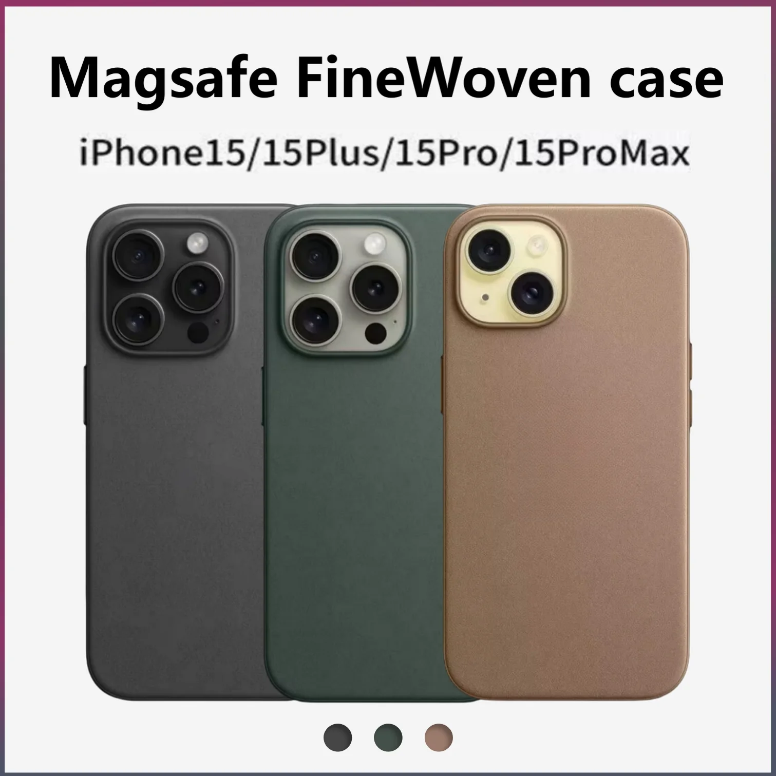 

For Apple case FineWoven Magsafe Case For iPhone15 Pro Max 15 Plus Case Wireless Charging Drop Magnetic Protect Cover