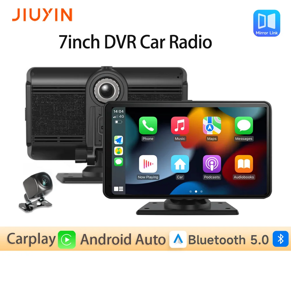 7 بوصة العالمي 4K DVR راديو السيارة الوسائط المتعددة مشغل فيديو GPS الملاحة اللاسلكية Carplay أندرويد السيارات بلوتوث شاشة تعمل باللمس