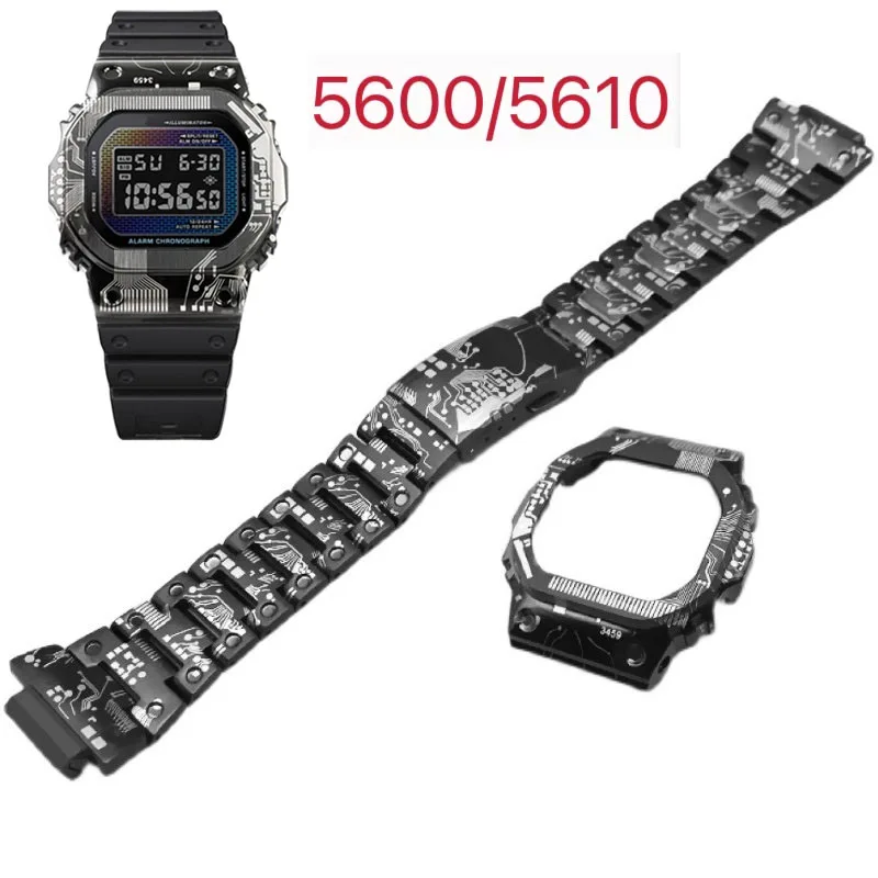 

Комплект для модификации часов Casio DW5600 DW-5600 GW-B5600 GW-M5610 GMW-B5000: титановый корпус, ремешок из нержавеющей стали, металлический безель, мужской ремешок