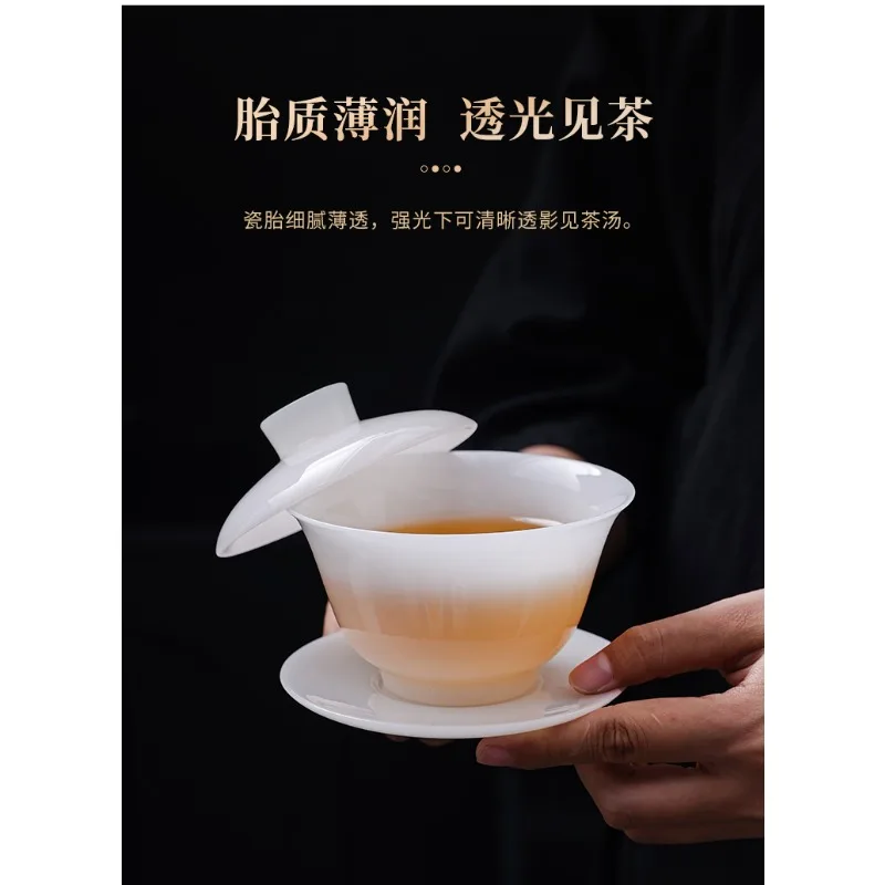 

Ice Suet Нефритовый фарфоровый чайный сервиз Крышка Чаша Чайная чашка Бытовая керамика 4-10 шт. 65-230 мл