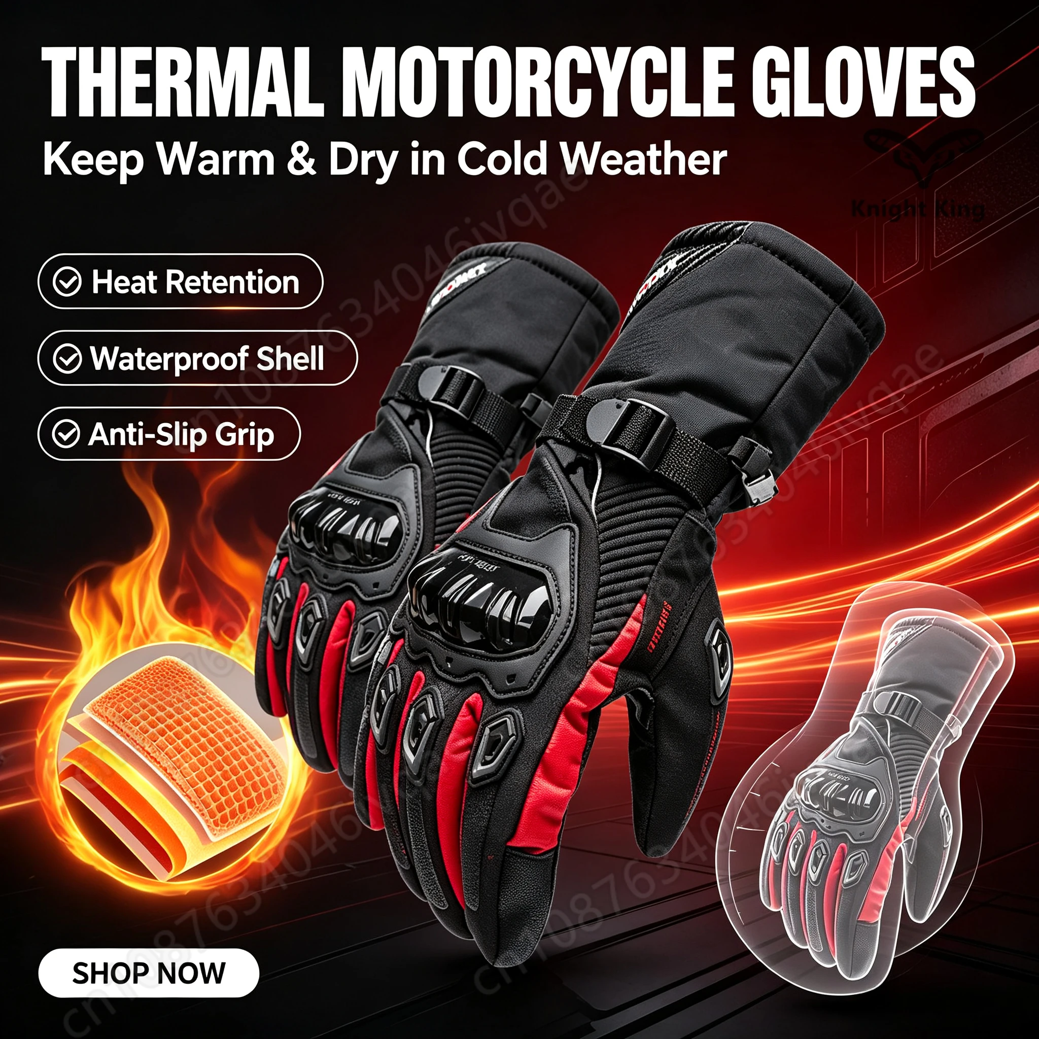 Winter Motorcycle Gloves Waterproof Warm Knight Off-road Thickened Long Gloves Men Motorcycle Accessories Guantes Moto