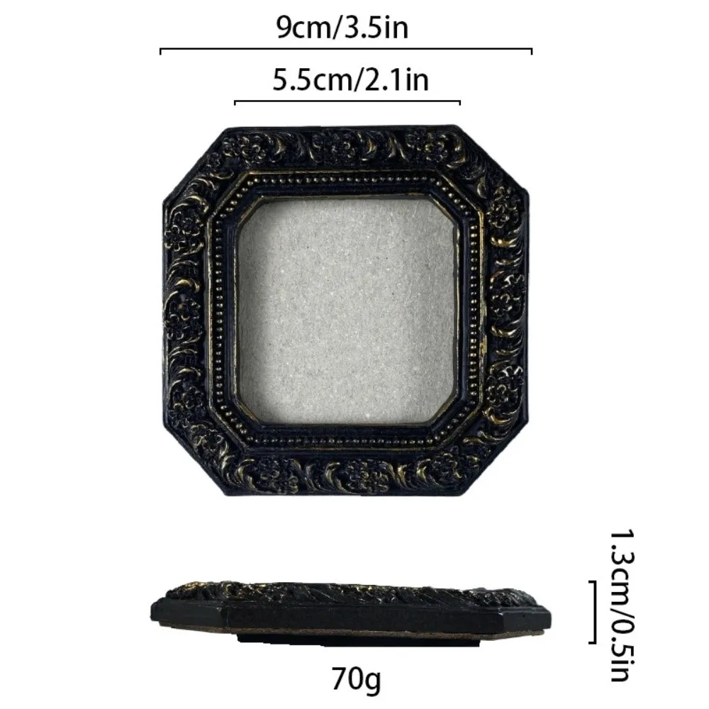 Creative Black Baroque Style Photo Frame Resin Goth Picture Frame Ornaments Mini Antique Photo Display Holders Living Room