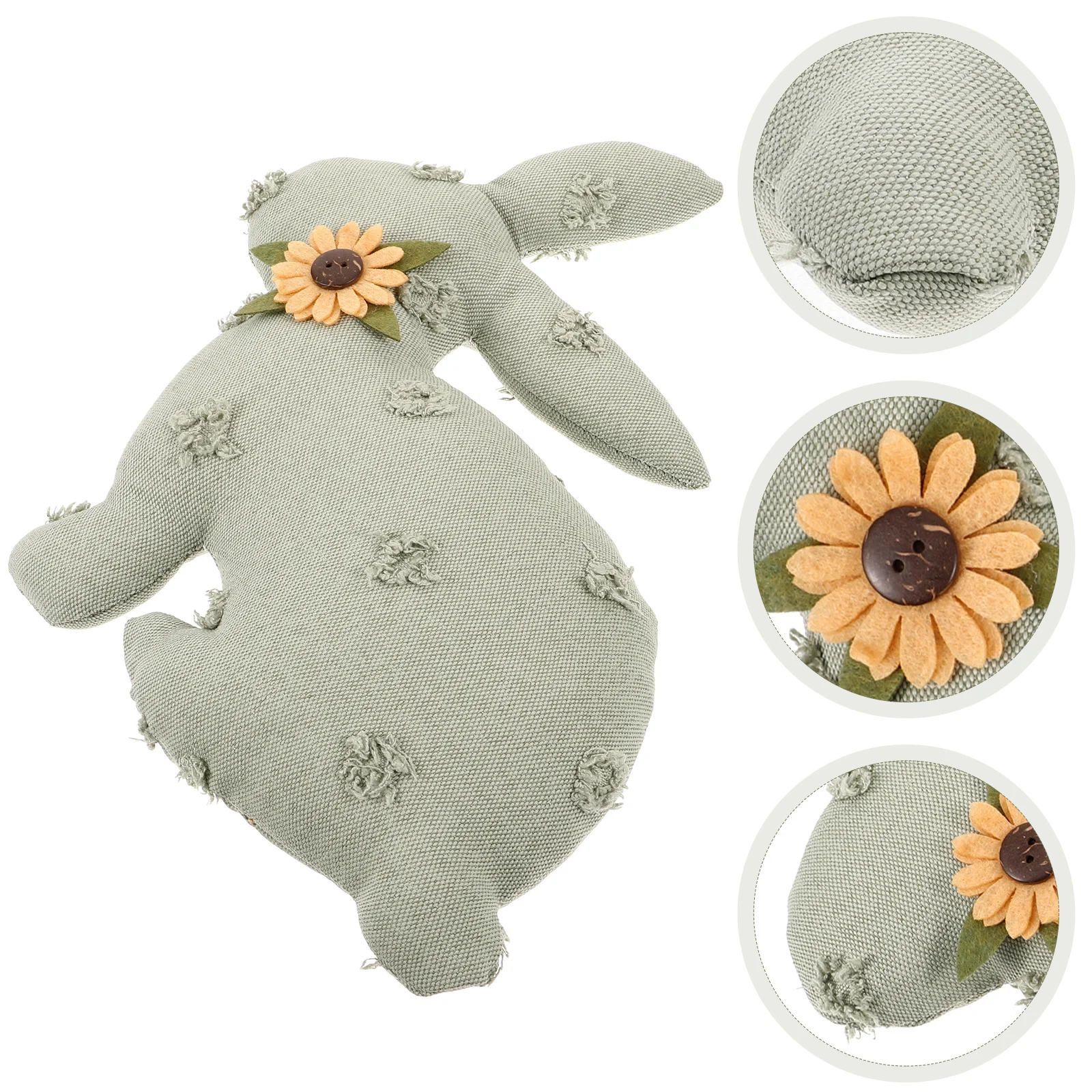 Easter Rabbit Ornament Rustic Style Stuffed Bunny Decoration for Table Sofa Bookcase Spring Holiday Home Decor Easter Party