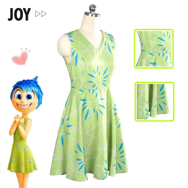 

Костюм для косплея из фильма внутри, аниме Out 2, костюм Joy Disgust для взрослых и детей, комплект платья для родителей и детей, парик, карнавальная сценическая одежда на Хэллоуин